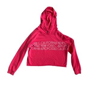 Aeropostale Fuchsia New York California Cropped Hoodie